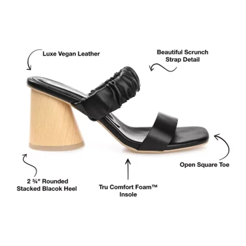 Journee Collection Fayth Womens Round Open Toe Block Heel Pumps