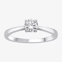 (I-J / I1) Womens 1/2 CT. Lab Grown White Diamond 10K White Gold Round Solitaire Engagement Ring