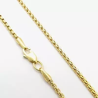 Womens 14K Gold 20 Inch Box Chain Necklace