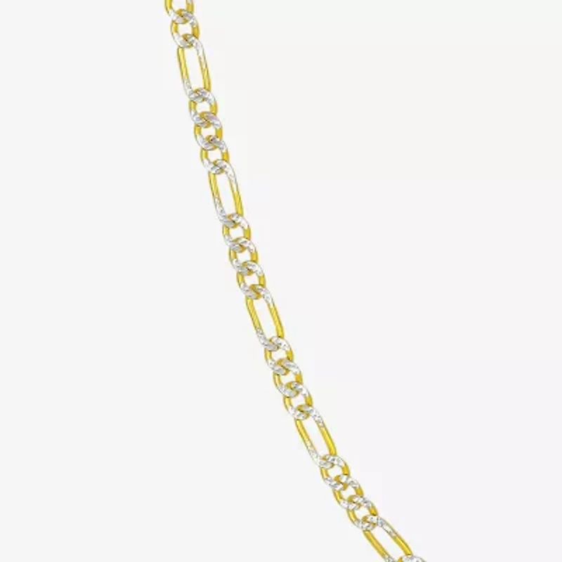 10K Gold Two-Tone 18-20" Hollow Figaro Chain