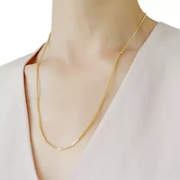 Womens 14K Gold 24 Inch Box Chain Necklace