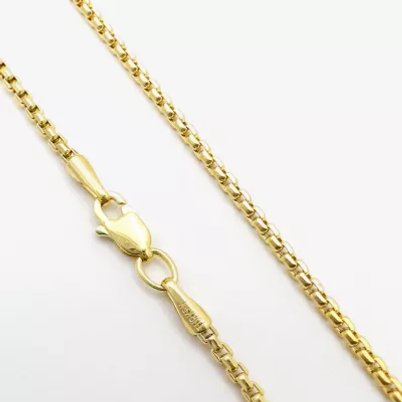 Womens 14K Gold Inch Box Chain Necklace