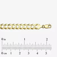 Mens 10K Gold 8 1/2 Inch Solid Curb Chain Bracelet