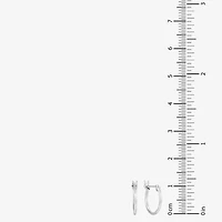 Womens 14K White Gold 10mm Hoop Earrings