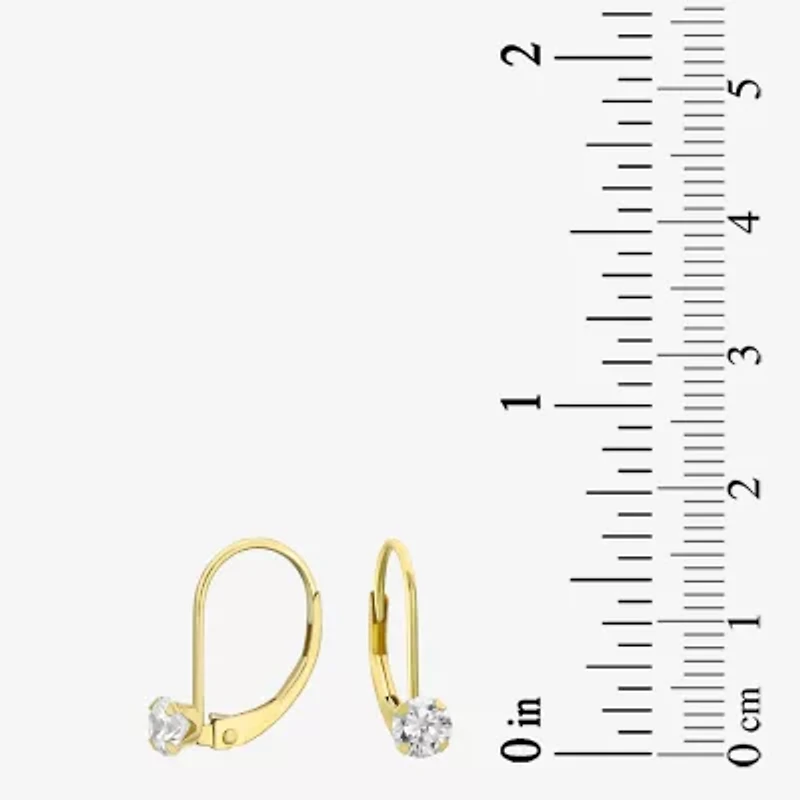 Womens Cubic Zirconia 14K Gold Drop Earrings