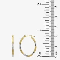 Two-Tone 14K Gold Oval Hoop Earrings