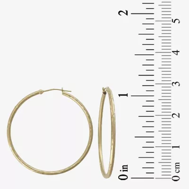 Womens 14K Gold 37mm Hoop Earrings