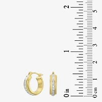 Womens 14K Two Tone Gold 12.5mm Hoop Earrings