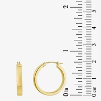 14K Yellow Gold 25mm Tube Hoop Earrings  
