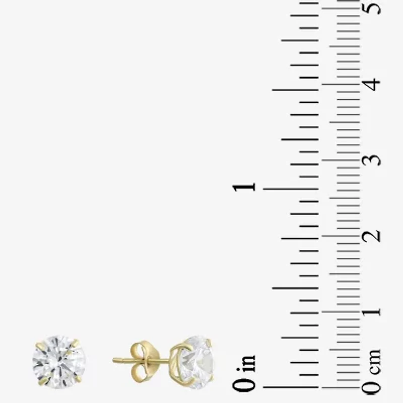Cubic Zirconia 10K Gold 6mm Stud Earrings