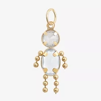 10K Gold April Birthstone Babies Boy Charm