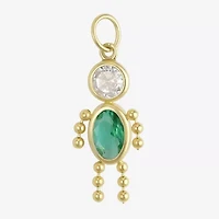 10K Gold May Birthstone Babies Boy Charm