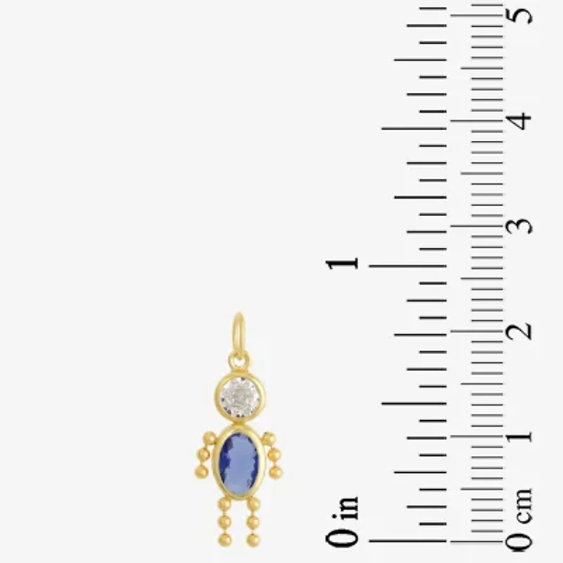 10K Gold September Birthstone Babies Boy Charm