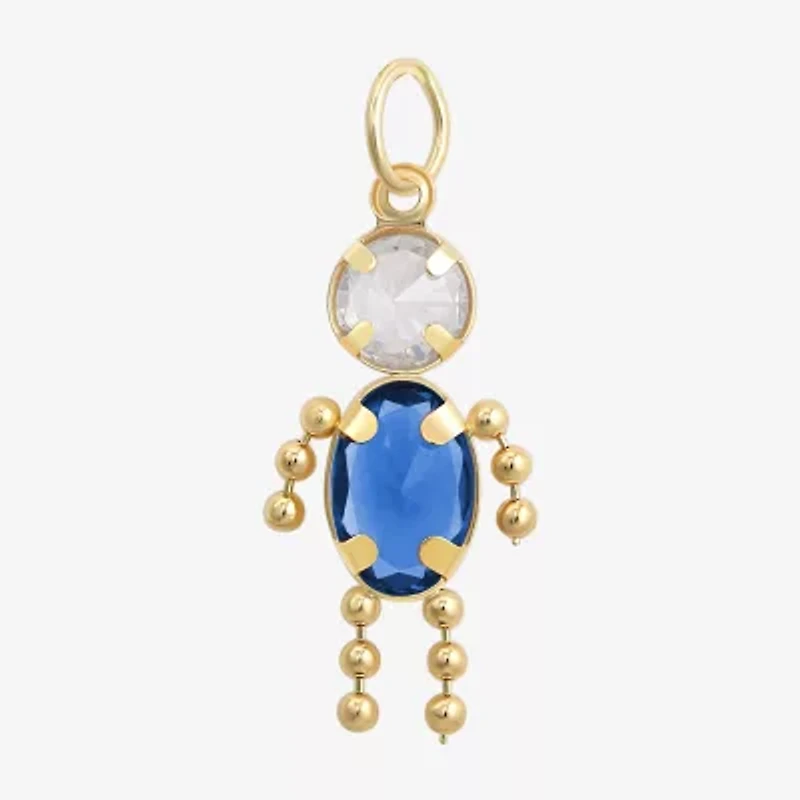10K Gold September Birthstone Babies Boy Charm