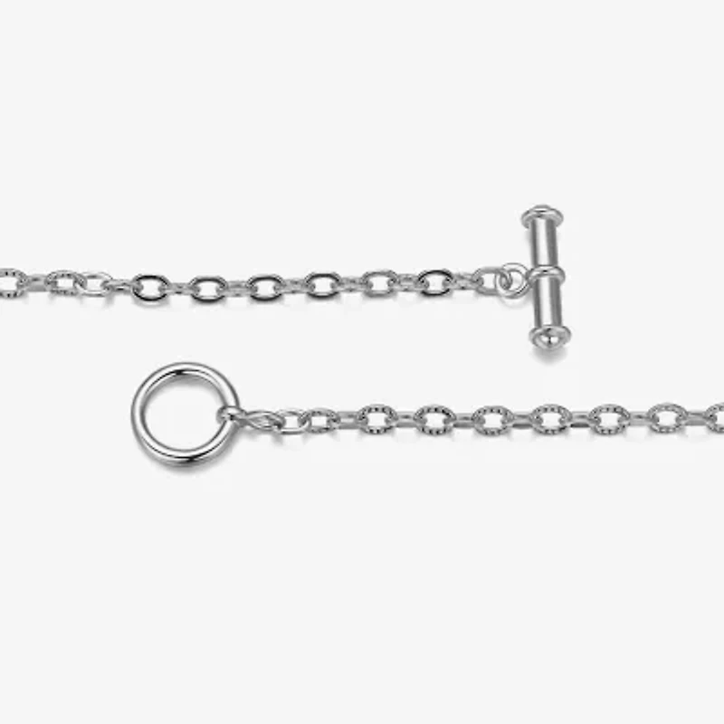 Womens Sterling Silver Heart 18 Inch Pendant Necklace