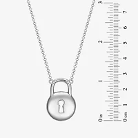 Womens Sterling Silver Round 18 Inch Pendant Necklace