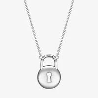 Womens Sterling Silver Round 18 Inch Pendant Necklace