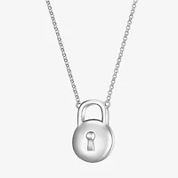 Womens Sterling Silver Round 18 Inch Pendant Necklace