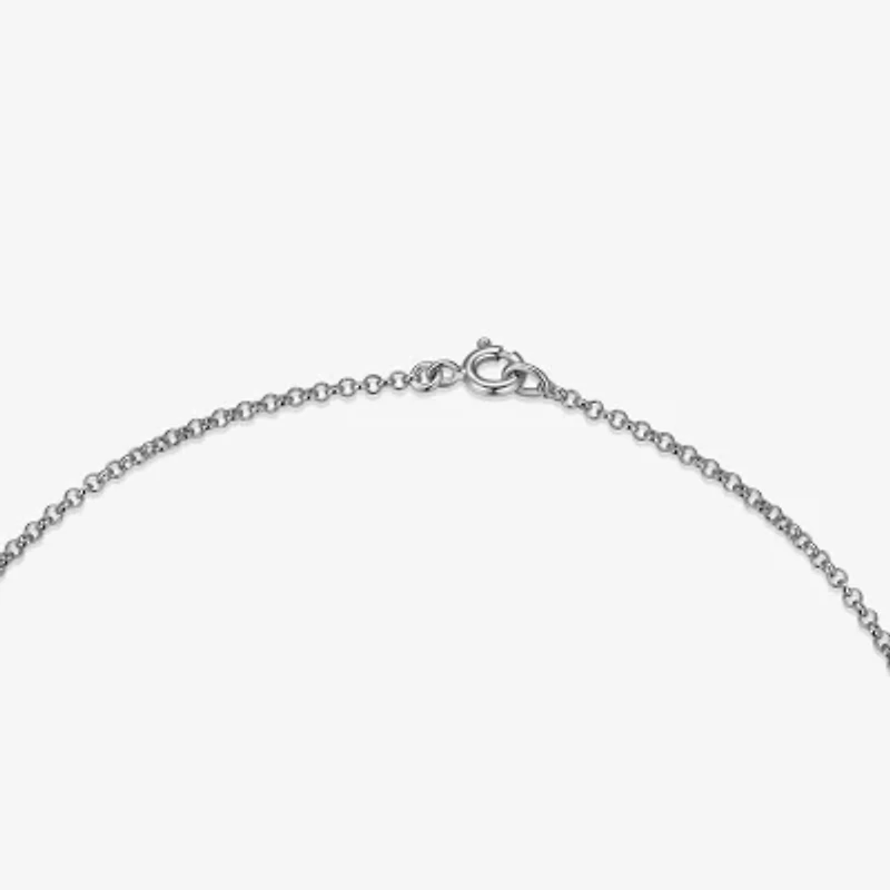 Womens Sterling Silver Round 18 Inch Pendant Necklace