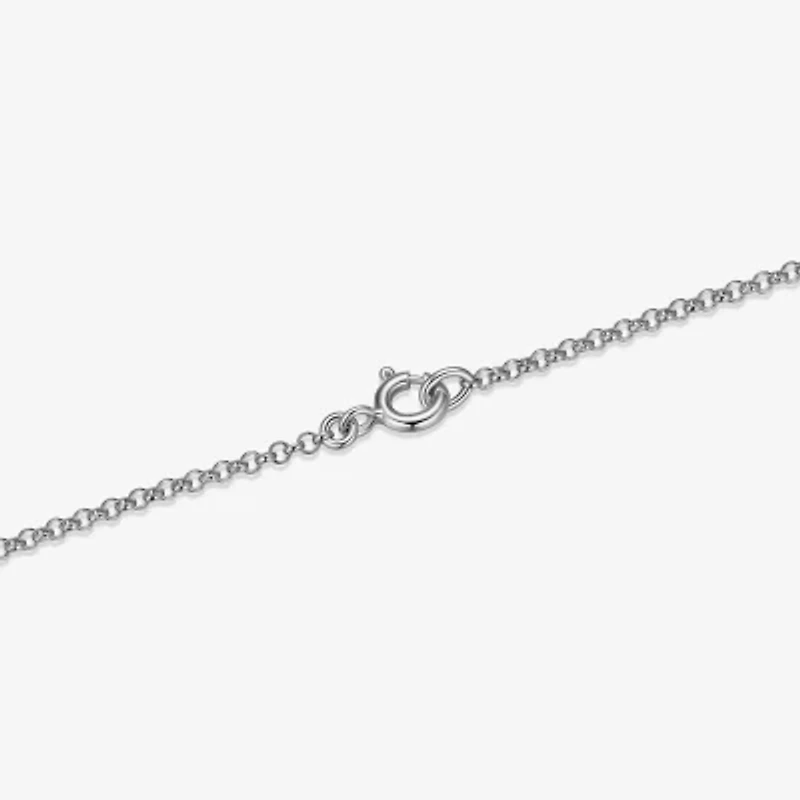Womens Sterling Silver Round 18 Inch Pendant Necklace