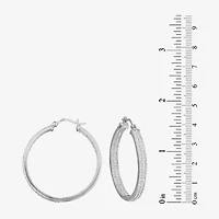 Sterling Silver Crystal In/Out Hoop Earrings
