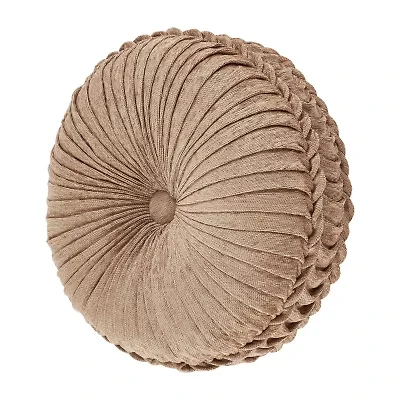 Queen Street Lakeview Beige Tufted Round Throw Pillow