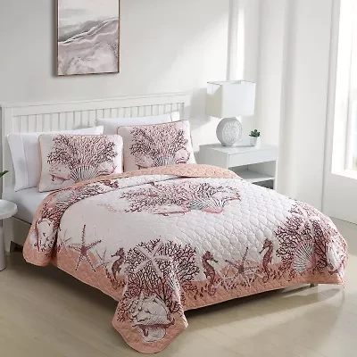 Caribbean Joe Coastal Print 3-pc. Quilt Set