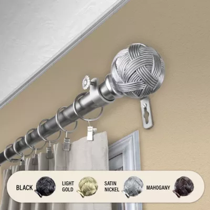 Rod Desyne Twine 1" Adjustable Curtain