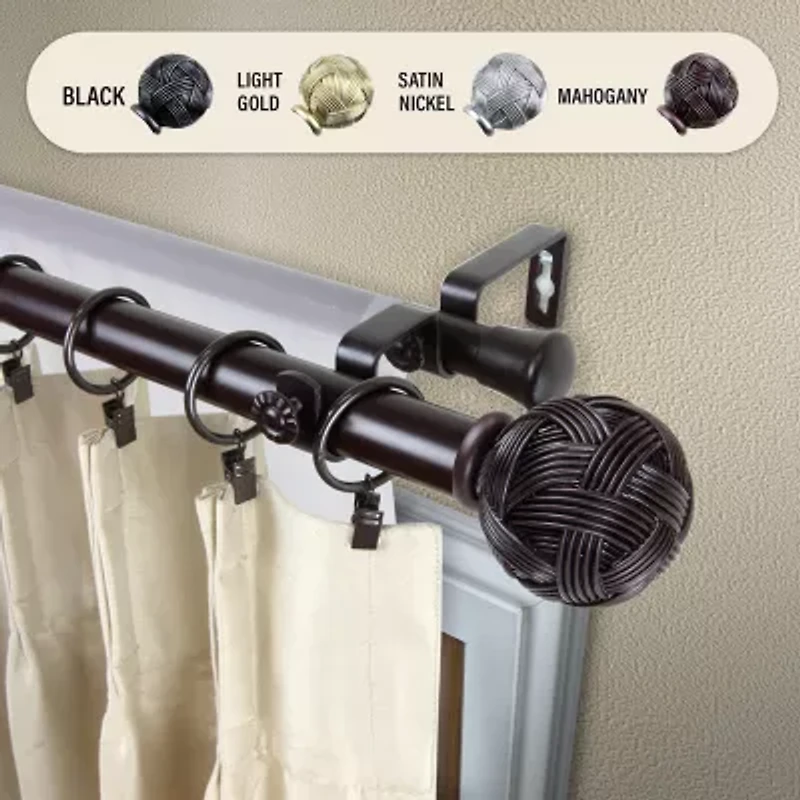 Rod Desyne Twine 1" Double Adjustable Curtain