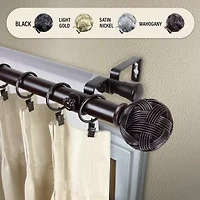 Rod Desyne Twine 1" Double Adjustable Curtain