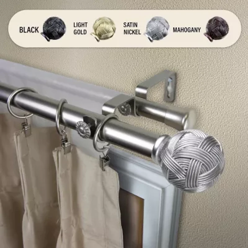 Rod Desyne Twine 1" Double Adjustable Curtain