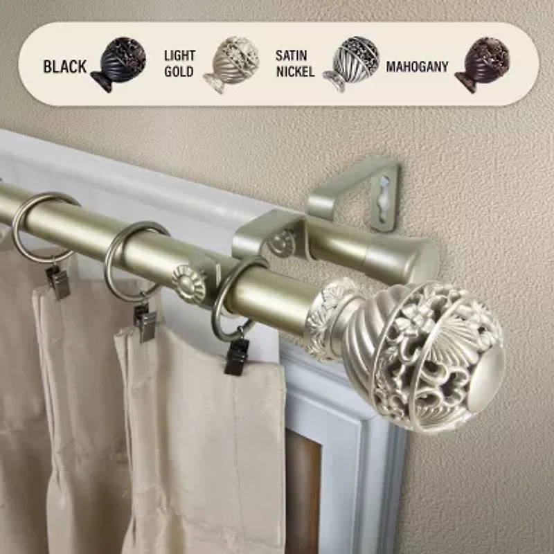 Rod Desyne Lanette 1" Adjustable Double Curtain