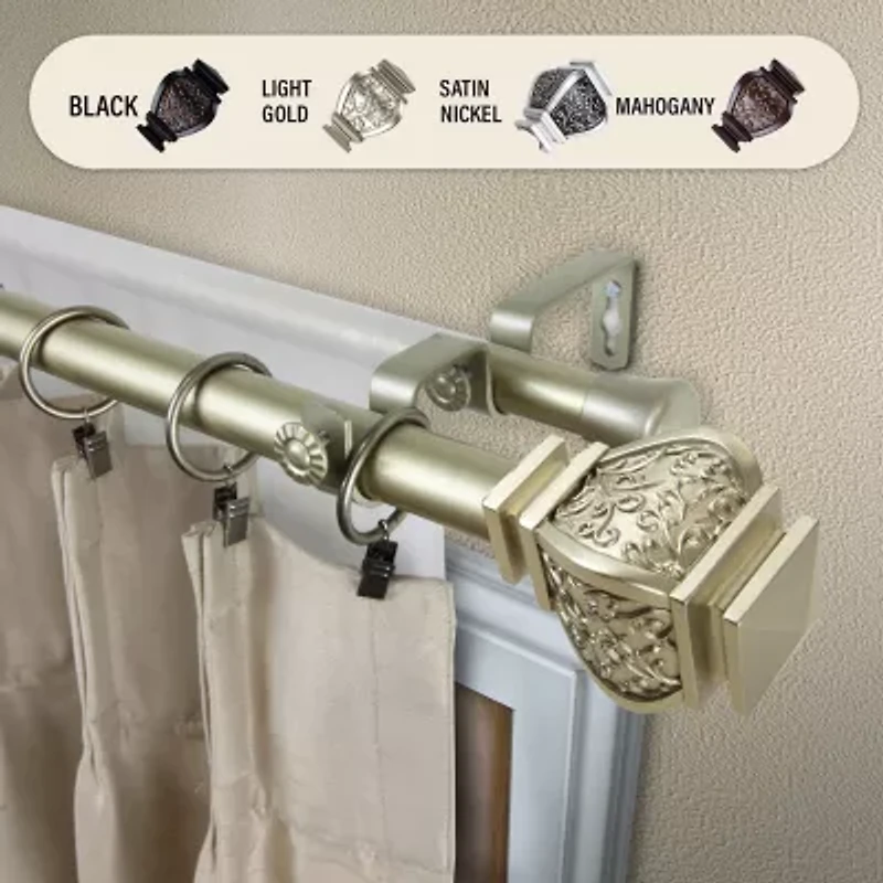 Rod Desyne Margot 1" Adjustable Double Curtain