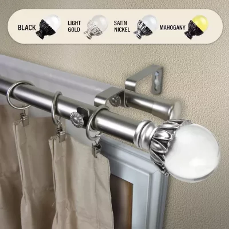 Rod Desyne Pixie 1" Adjustable Double Curtain