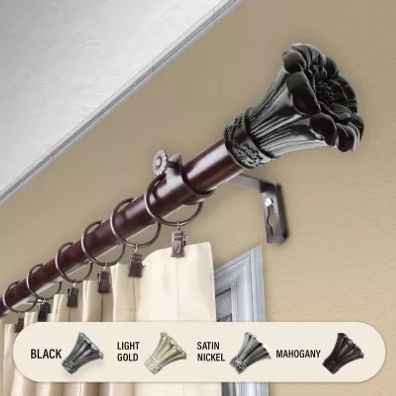 Rod Desyne Blossom 1" Adjustable Curtain