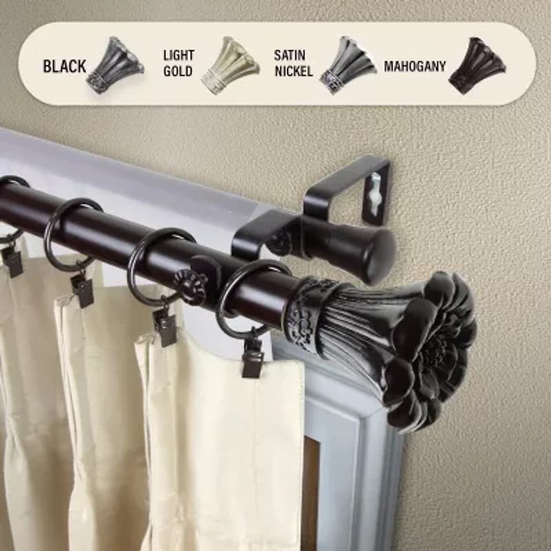 Rod Desyne Blossom 1" Adjustable Double Curtain
