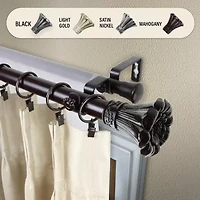 Rod Desyne Blossom 1" Adjustable Double Curtain