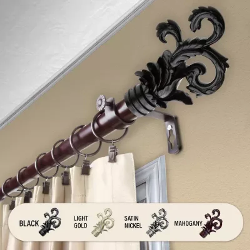 Rod Desyne Plume 1" Adjustable Curtain