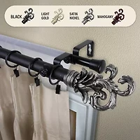 Rod Desyne Plume 1" Adjustable Double Curtain