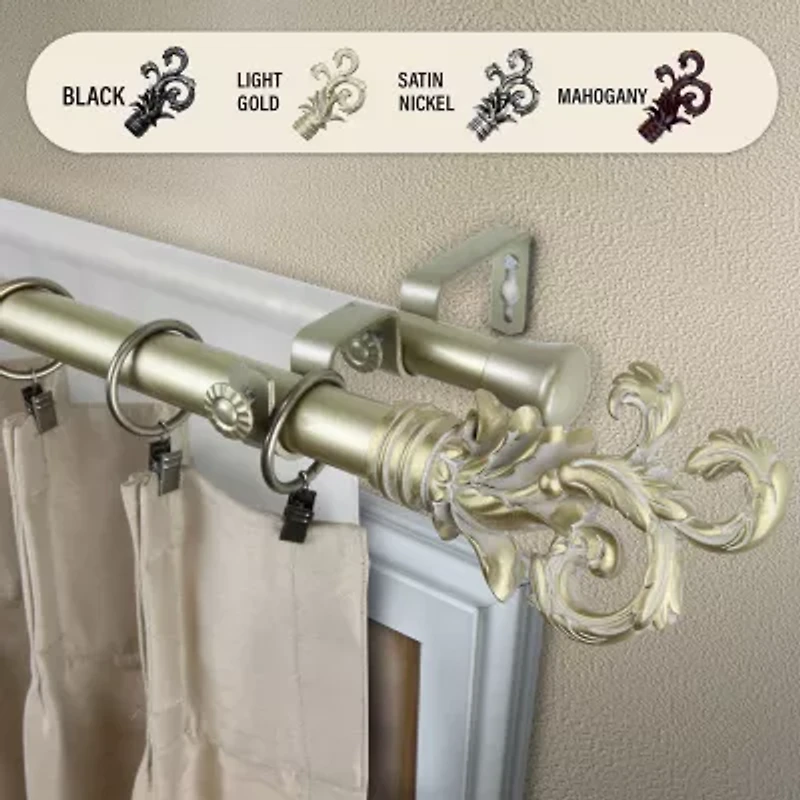 Rod Desyne Plume 1" Adjustable Double Curtain