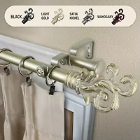 Rod Desyne Plume 1" Adjustable Double Curtain