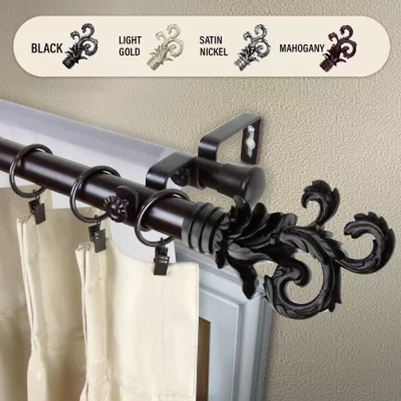 Rod Desyne Plume 1" Adjustable Double Curtain