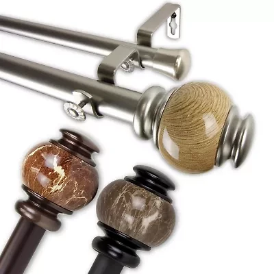 Rod Desyne Marble Double Curtain