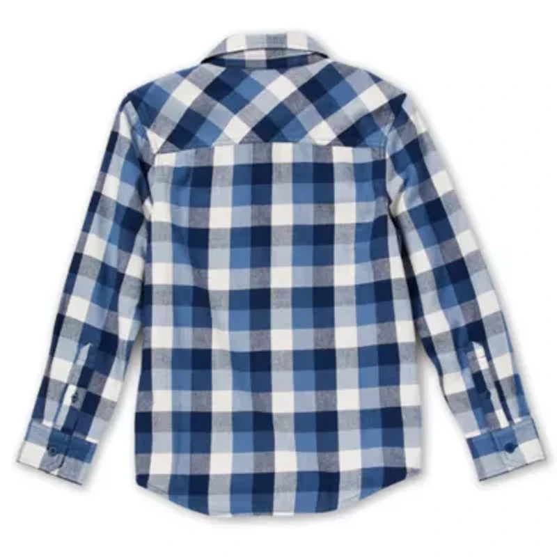 Thereabouts Little & Big Kid Boys Long Sleeve Regular Fit Flannel Shirt
