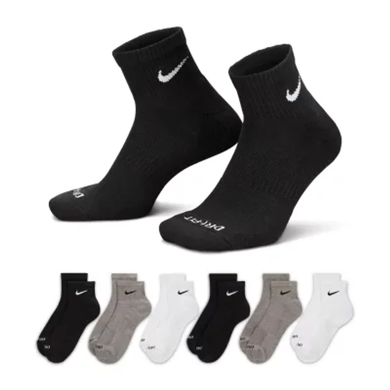 Nike Everyday Plus Cushioned Unisex Adult Breathable Multi-Pack Pair Quarter Ankle Socks