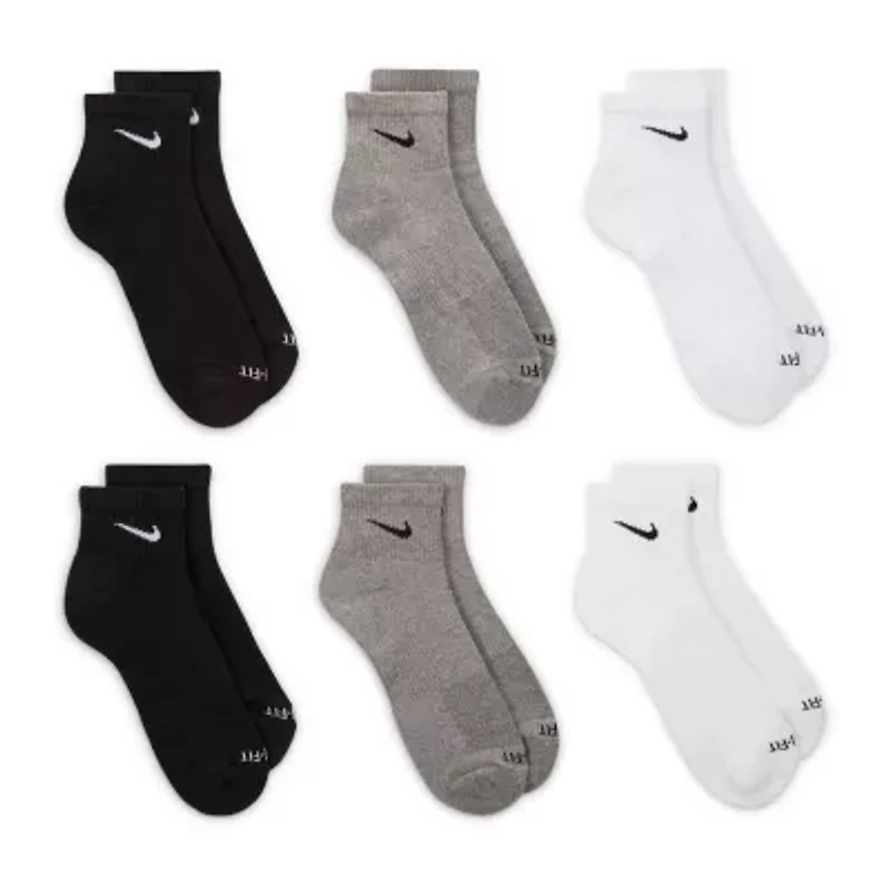 Nike Everyday Plus Cushioned Unisex Adult Breathable Multi-Pack Pair Quarter Ankle Socks