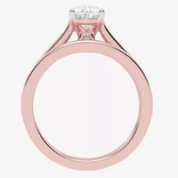 (G / Vs2-Si1) Womens 1 1/2 CT. T.W. Lab Grown White Diamond 10K Rose Gold Pear Side Stone Bridal Set