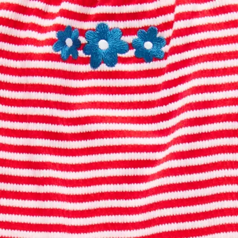 Okie Dokie Baby Girls Sleeveless Striped Romper