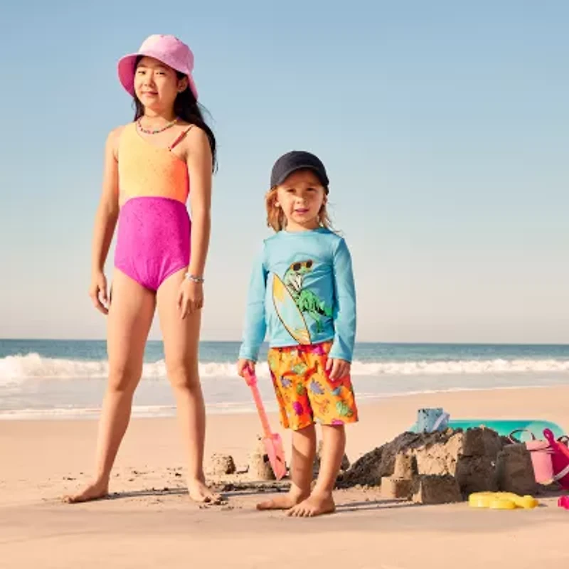 Thereabouts Jaquard Little & Big Kid Girls One Piece Swimsuit