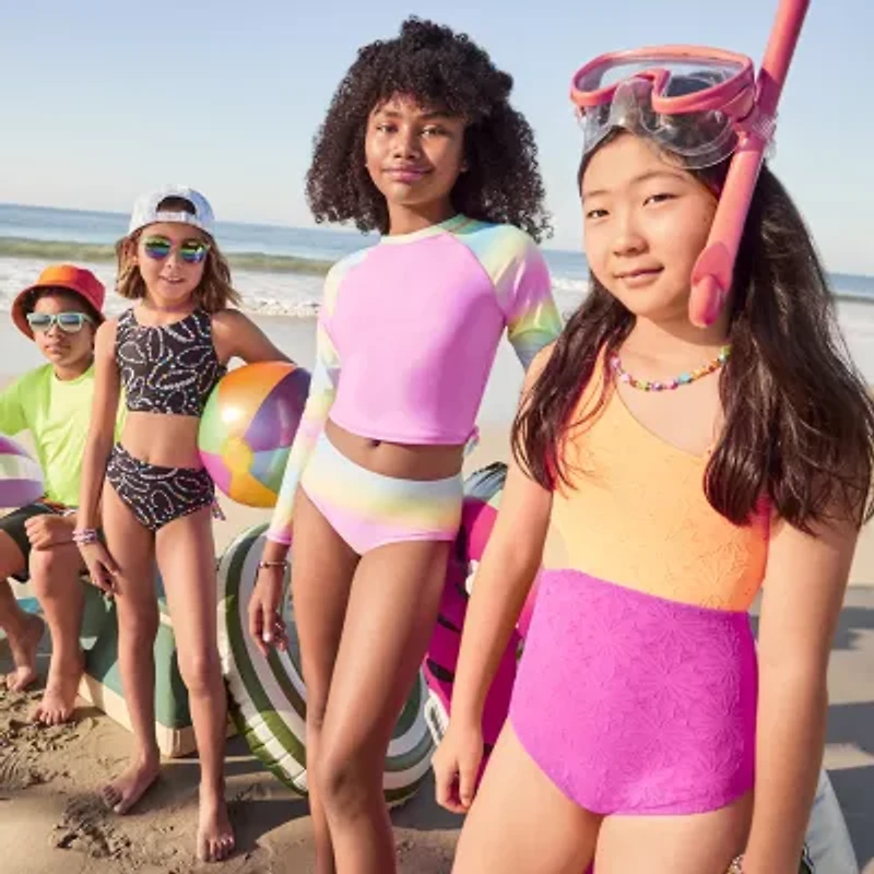 Thereabouts Jaquard Little & Big Kid Girls One Piece Swimsuit